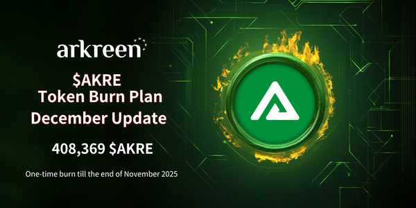 Arkreen’s Monthly $AKRE Burn Plan: December 2025 Update — 408,369 $AKRE Tokens Burned